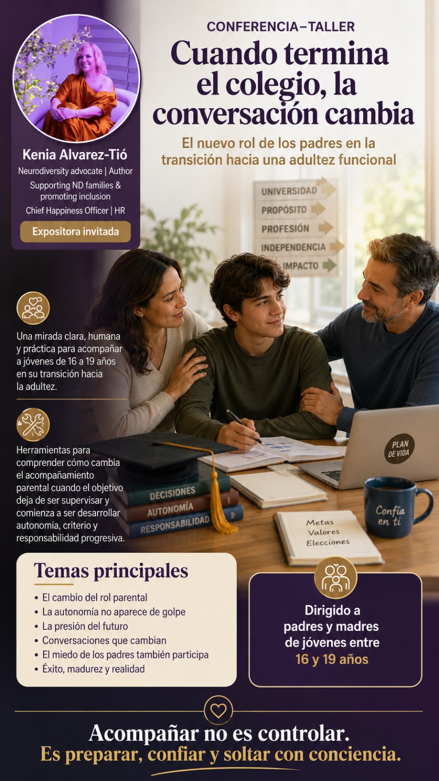Una charla magistral padres que se preparan para acompañar y apoyar en esa transición hacia la adultez.